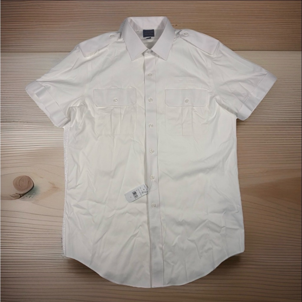 NWT Brooks Brothers United Airlines Shirt Size 16 Reg White Pilot Dress Shirt